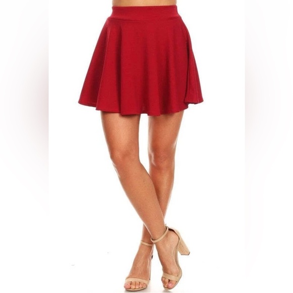 ❤️ URBAN COCO Elegant Red Women's skater flare Skirt Size S - Picture 3 of 5